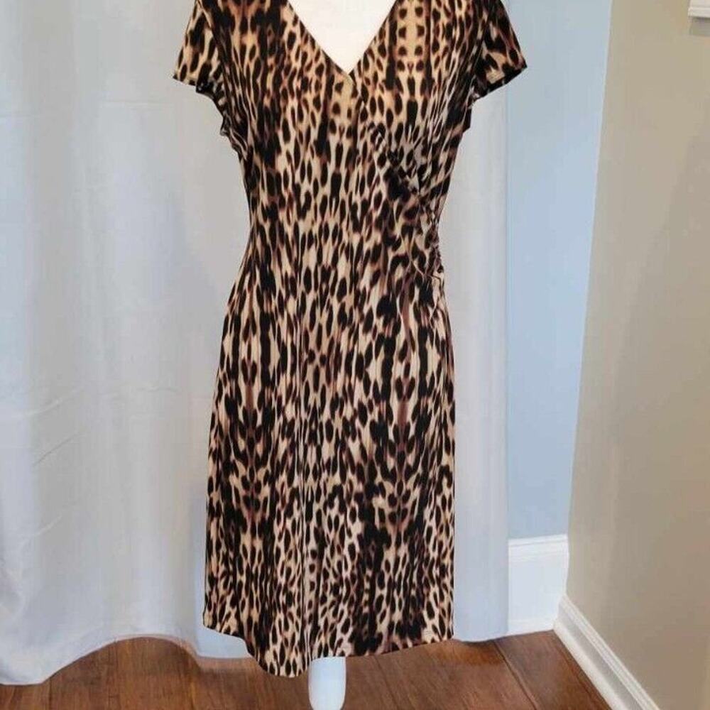 Nine West Leopard Print wrap dress size M smooth and soft